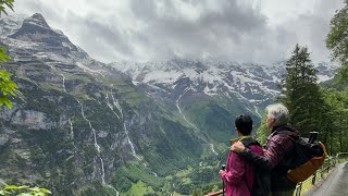 Switzerland Alps Hiking from Wengen to Mürren 2024 June [upl. by Tecu]