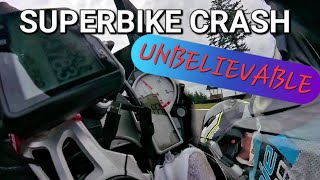 BMW S1000RR vs ZX10RR Racing Crash  IrnieracingNews [upl. by Eillod]