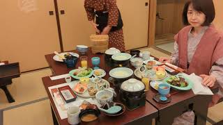 Hayakawa Yamanashi 山梨県早川町  Breakfast at Nishiyama Onsen Keiunkan 西山温泉 慶雲館 [upl. by Namzed]