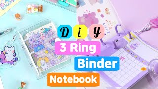 How to make 3 Ring Binder Notebook  Kawaii journal Notebook  DIY binder journal [upl. by Domingo391]