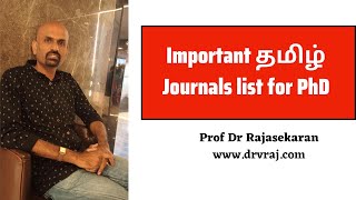 Important Tamil Research Journals list  PhD Tamil [upl. by Ittak]