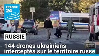 La Russie dit avoir intercepté 144 drones ukrainiens sur son territoire • FRANCE 24 [upl. by Kcirred208]