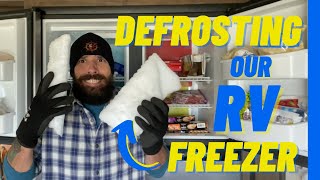 HOW TO DEFROST A RV FREEZER  RV FREEZER HACK  Full time RV life [upl. by Htebasile]