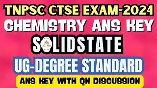 SOLID STATE  TNPSC chemistry exam OCT 2024 Ans key with Qn Dis  UG std  All Win TRB coaching [upl. by Celine]