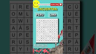 Sopa de letras sopadeletras capitales peru lima quiz shortpants geografia [upl. by Terag364]