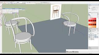 sketchup thonet chair speed modeling [upl. by Nnaeoj730]