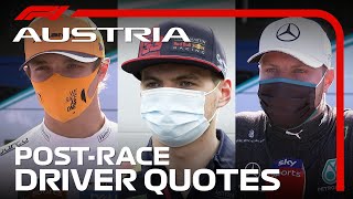 2020 Austrian Grand Prix PostRace Driver Reaction [upl. by Donaghue]