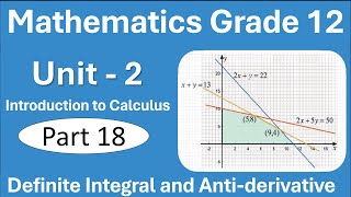 Grade 12 Maths Unit 2 Calculus  Part 18 Definite Integral and AntiDefinitive  New Curriculum [upl. by Atiran]