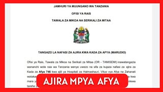 TANGAZO LA NAFASI ZA KAZI 746 KADA YA AFYA 2022 MarudioTAMISEMI LEO AJIRA MPYA AFYA 20222023 [upl. by Chappie]