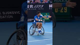 Novak Djokovic plays WHEELCHAIR tennis 🔥 [upl. by Nysila743]