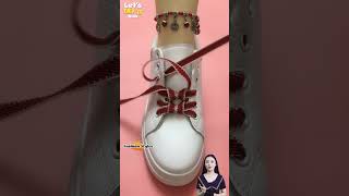 How to tie sneaker laces stylish Fast shoelace styling shoelaces shorts [upl. by Thacher]