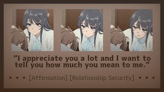 Comforting you with words of affirmationASMR Girlfriend RP F4AAffirmationRelationship Security [upl. by Box]