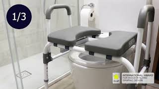 Commode Toilet Chair with Seat  Silla WC con Asiento  KMINA  HOW TO USE [upl. by Nichola426]