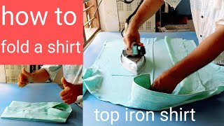 how to iron a shirtshirt iron kaise kareshirt ironing and foldingshirt folding style [upl. by Yelad644]