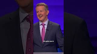 Ken Jennings Accidentally Blurts Out Response  JEOPARDY [upl. by Eelrebmyk]