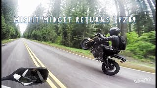 Misfit Midget Tries to Wheelie his FZ09  Estacada OR [upl. by Nirhtak]