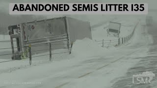 01122024 Des Moines IA  SemiTrucks Abandoned Along I35  Blizzard Conditions [upl. by Trish122]