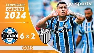 GRÊMIO 6 X 2 SANTA CRUZ  MELHORES MOMENTOS  CAMPEONATO GAÚCHO  geglobo [upl. by Bobine108]