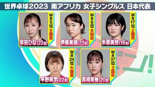 【世界卓球2023 南アフリカ】女子シングルス徹底分析 全選手が出場権獲得！ [upl. by Gretta]