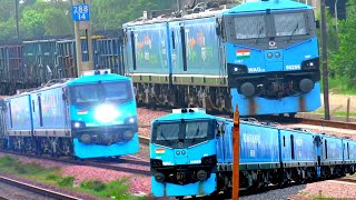 Indias Most Powerful Locomotive WAG12 amp Crossings  WAG12B  Blue Giant WAG12  Indian Railways [upl. by Neehahs]