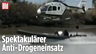 PolizeiHubschrauber und Schnellbot jagen DrogenSchmuggler [upl. by Consuela]