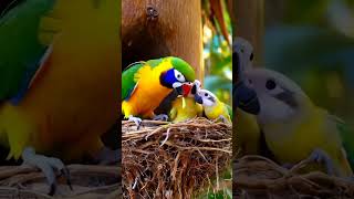 Parrots Feeding Chicks In There Nest SEp4 birds nature shorts [upl. by Aeynod]