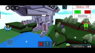 Roblox build a boat for treasure  giant aircraft carrier 2 legged walking mech showcase walking [upl. by Nnylear]