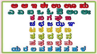 Kannada Vernamala  Kannada swaragalu  vyanjanagalu Kannada Aksharamala Writing Reading Swaragalu [upl. by Burgess]