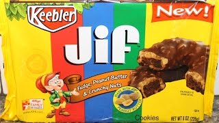 Kellogg’s Keebler Jif Fudge Peanut Butter amp Crunchy Nuts Cookies Review [upl. by Elle]