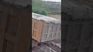 Dump truck loaded with concrete process [upl. by Dnalevets]