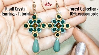 Royal 8mm Rivoli Earrings  Tutorial Precioca Forest Box  Beading School by Erika Sándor [upl. by Metts603]