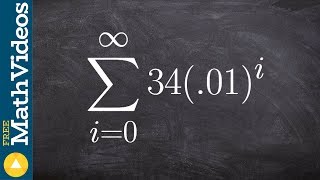 Learn how to find the sum of an infinite geometric series in summation notation [upl. by Euqinot417]