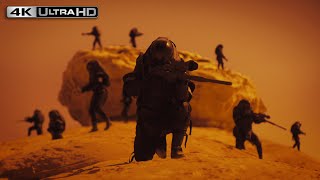 Dune Part Two 4K HDR  Harkonnen Soldiers Attack [upl. by Lynnelle]