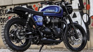 Triumph Bonneville T120  Modified Bonneville t120 Brat Style [upl. by Irab337]