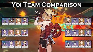 Yoimiya Team Comparison  Genshin Impact [upl. by Sihtnyc]