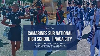 Camarines Sur National High School Band amp Majorettes at Peñafrancia 2023 Parade [upl. by Higgs]