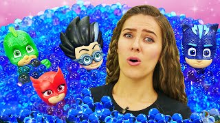 5 nuevos slimes para los juguetes de PJ Masks Saltamos en el trampolín La guardería infantil [upl. by Helprin510]