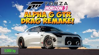 Forza Horizon 3  ALPHA G R35 GTR W 3000HP Drag Remake  Dev Mods [upl. by Chace192]