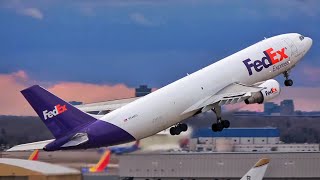 FedEx Express A300B4622RF N744FD EmptySteep Takeoff  Minneapolis [upl. by Ayetal43]