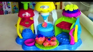 PlayDoh Frosting Fun Bakery with PlayDoh Plus Make Cup Cake and Cake Play Dough [upl. by Akimed906]