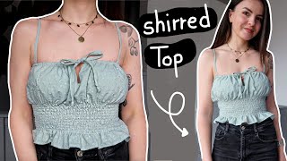 How to make a Shirred Top  Easy Sewing Tutorial [upl. by Ogren]