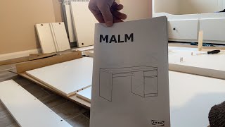 montaggio scrivania MALM di ikea [upl. by Ddahc]