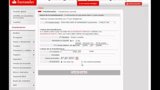 Banco Santander  Transferencias banca online [upl. by Ronny]