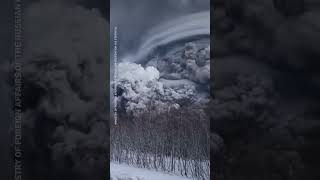 Russias Shiveluch Volcano erupts sending ash into the sky shorts [upl. by Anaidiriv282]