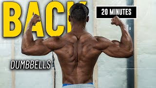 20 Minute Dumbbell Back Workout  Build amp Burn 2 [upl. by Adabel]