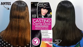 Resenha da tinta Casting creme gloss L’Oréal Paris PRETO 200  Pintando o cabelo em casa [upl. by Sonia]