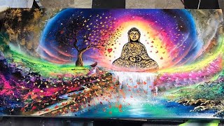 Buddha and The Girl Spray paint art [upl. by Dyane]