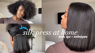 DIY silk press on type 4 hair  detailed tutorial with tips tools  techniques [upl. by Talbot]