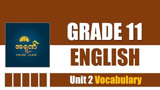 Grade 11 English  Unit 2 Vocabulary [upl. by Roda142]