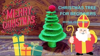 DIY Of Christmas Tree  How To Make Easy Cristmas Tree With Glitter Paper Christmas Day Decoration [upl. by Laniger]